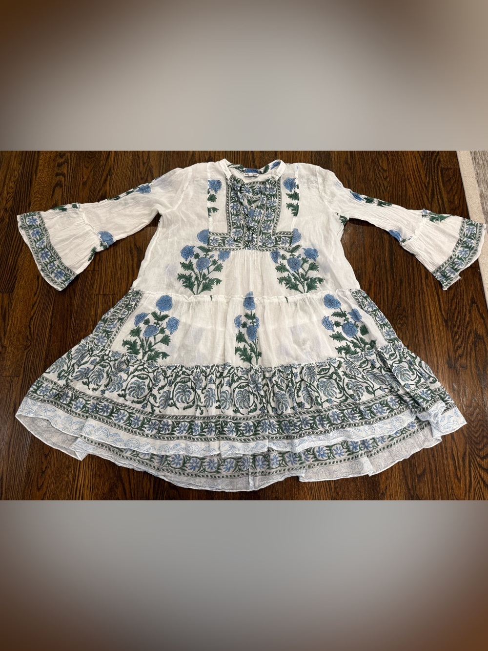 JULIET DUNN White Poppy Flared Sleeve Dress Cover Up  Size 4 Retail $295
